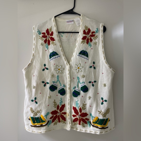 Bobbie Brooks Knit Christmas Vest Large - Picture 1 of 8